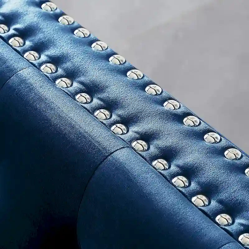 Square Arm Velvet Loveseat with Jeweled buttons and 2 Pillows