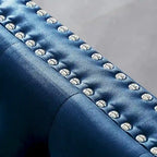 Square Arm Velvet Loveseat with Jeweled buttons and 2 Pillows