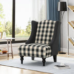 28  High-Back Upholstered Club Chair with Birch Legs