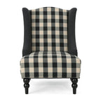 28  High-Back Upholstered Club Chair with Birch Legs