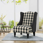 28  High-Back Upholstered Club Chair with Birch Legs