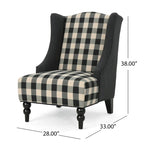 28  High-Back Upholstered Club Chair with Birch Legs