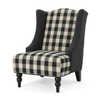 28  High-Back Upholstered Club Chair with Birch Legs