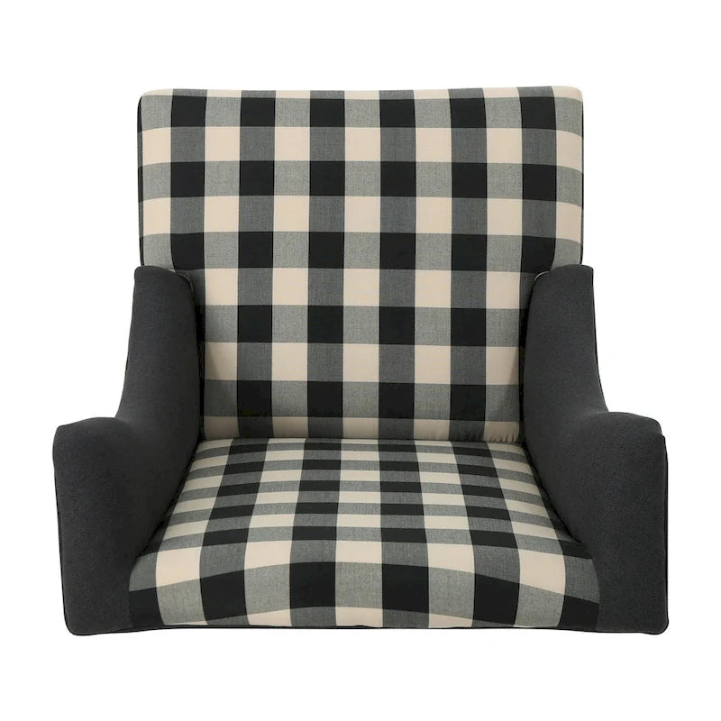 28  High-Back Upholstered Club Chair with Birch Legs