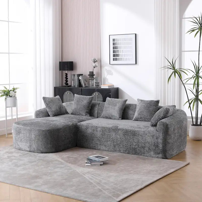 99.21 W L-Shape Boucle Sofa 3 Seater