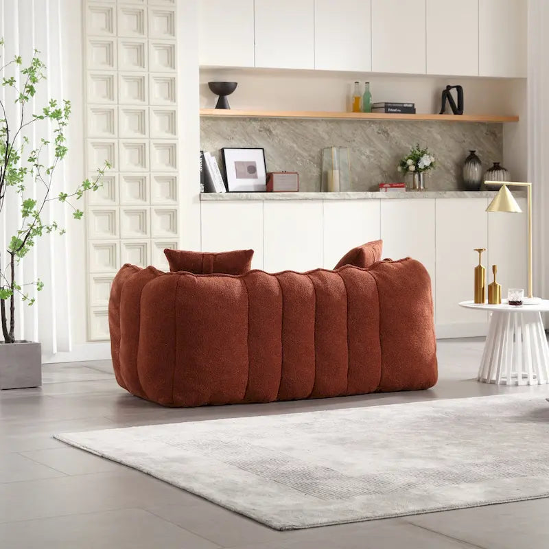 Modern 65.1  Chenille Tufted Loveseat Accent Chair with High-Resilience Foam