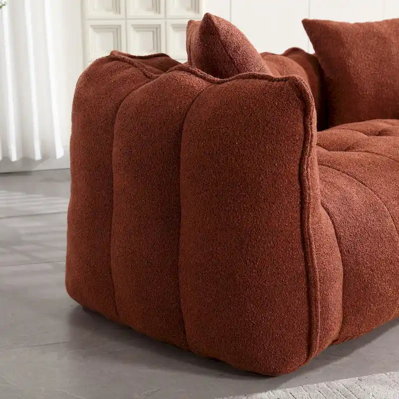 Modern 65.1  Chenille Tufted Loveseat Accent Chair with High-Resilience Foam