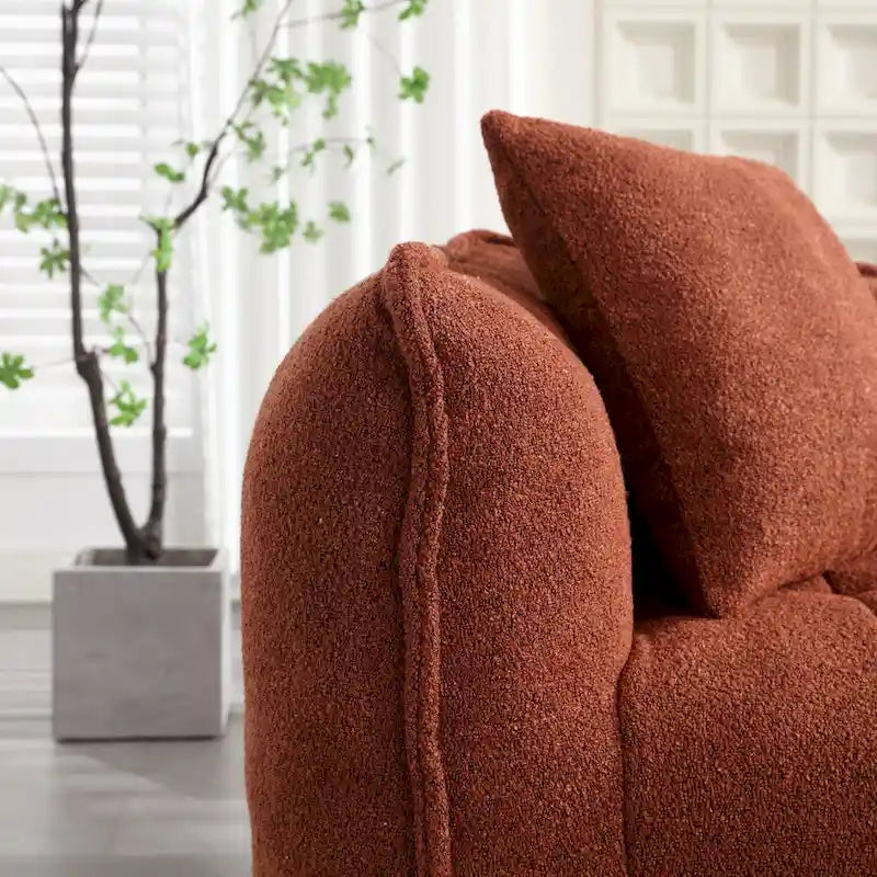 Modern 65.1  Chenille Tufted Loveseat Accent Chair with High-Resilience Foam