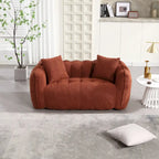 Modern 65.1  Chenille Tufted Loveseat Accent Chair with High-Resilience Foam