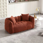 Modern 65.1  Chenille Tufted Loveseat Accent Chair with High-Resilience Foam