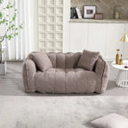 Modern 65.1  Chenille Tufted Loveseat Accent Chair with High-Resilience Foam