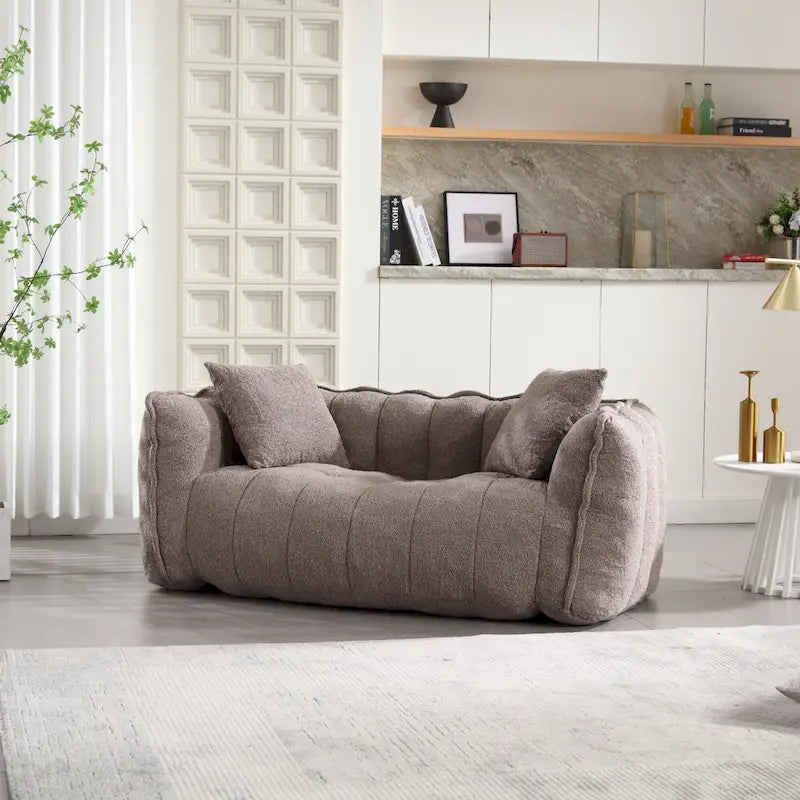Modern 65.1  Chenille Tufted Loveseat Accent Chair with High-Resilience Foam