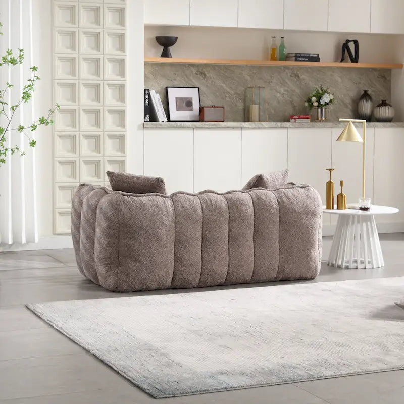 Modern 65.1  Chenille Tufted Loveseat Accent Chair with High-Resilience Foam