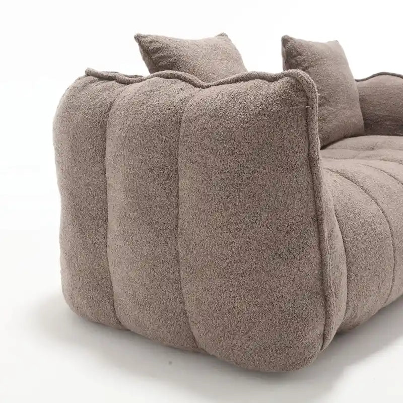 Modern 65.1  Chenille Tufted Loveseat Accent Chair with High-Resilience Foam