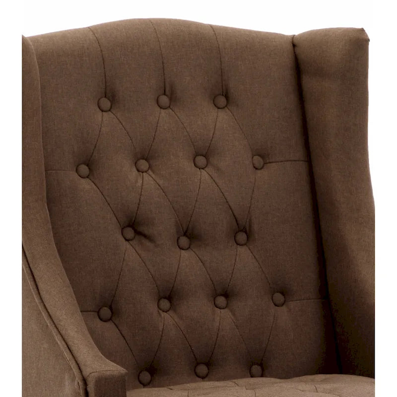 Wingback Chair with Solid Wood Frame, Mid-Century Modern Chair, Accent Chair Extra-Thick Backrest