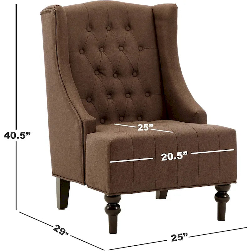 Wingback Chair with Solid Wood Frame, Mid-Century Modern Chair, Accent Chair Extra-Thick Backrest