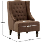 Wingback Chair with Solid Wood Frame, Mid-Century Modern Chair, Accent Chair Extra-Thick Backrest