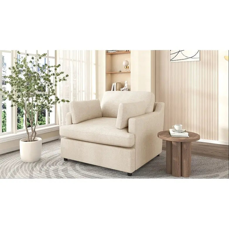 Mirod Oversized Accent Chair - Comfortable Armrest Cushions, Versatile Neutral Style, Elegant Design, Durable Frame