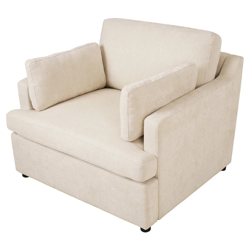 Mirod Oversized Accent Chair - Comfortable Armrest Cushions, Versatile Neutral Style, Elegant Design, Durable Frame