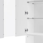 TV Stand with 34.2  Non-heating Electric Fireplace,Entertainment Center with LED Light,Tempered Glass Shelves for TVs up to 75