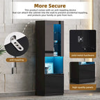 TV Stand with 34.2  Non-heating Electric Fireplace,Entertainment Center with LED Light,Tempered Glass Shelves for TVs up to 75