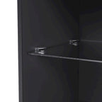 TV Stand with 34.2  Non-heating Electric Fireplace,Entertainment Center with LED Light,Tempered Glass Shelves for TVs up to 75