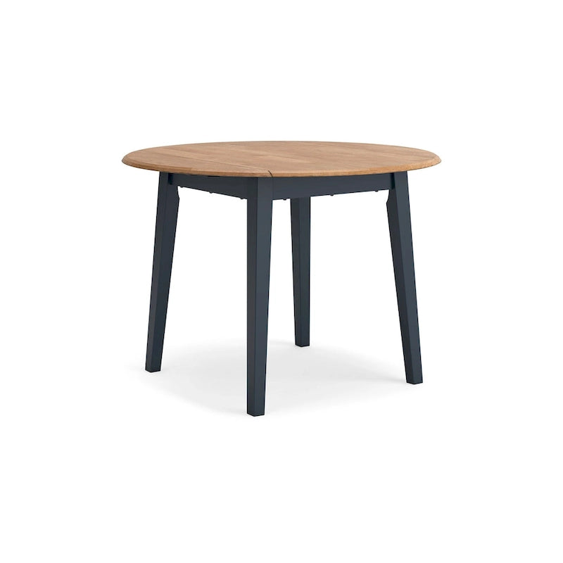 Gasy Dining Table, Extendable 26-42 Inch, Dark Blue, Wood, 2 Leaves