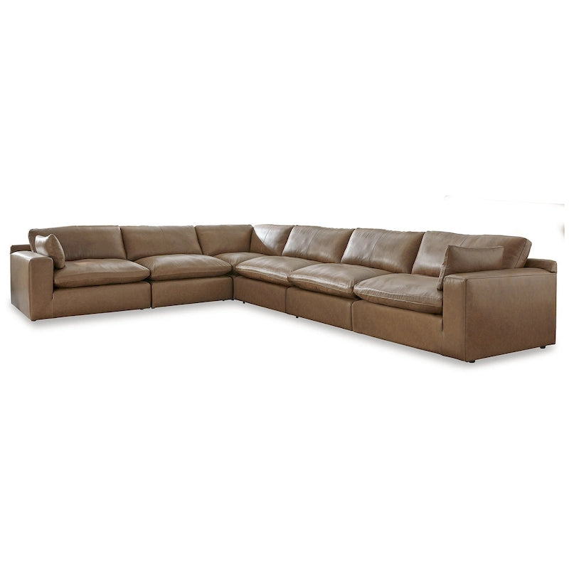 Signature Design by Ashley Emilia Medium Brown 6-Piece Sectional - 170 W x 130 D x 36 H