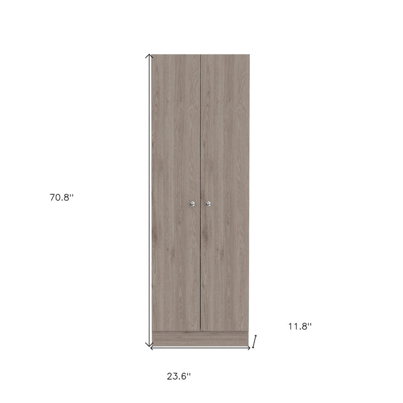 HomeRoots 71  Light Gray Wood Pantry Or Storage Closet - 23.6' X '70.8' X '11.8