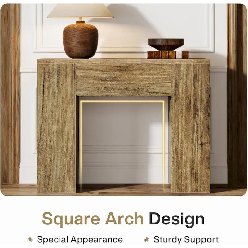 31.5  Farmhouse End Side Table, Mid-Century Modern Sofa Side Table with Wooden Pedestal