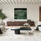 51  Modern Wood Coffee Table,Retangular Black Living Room Table