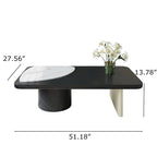51  Modern Wood Coffee Table,Retangular Black Living Room Table