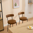27  Modern Counter Stools Set of 2, Leather Bar Stools with Back & Pedals & Metal Legs