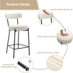 27  Modern Counter Stools Set of 2, Leather Bar Stools with Back & Pedals & Metal Legs