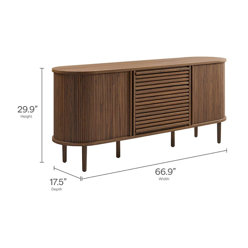 Harlan 67  Fluted Oval Sideboard Cabinet