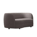 Srey Loveseat, 64 Inch, Charcoal Gray Boucle, Curved Kidney Shape