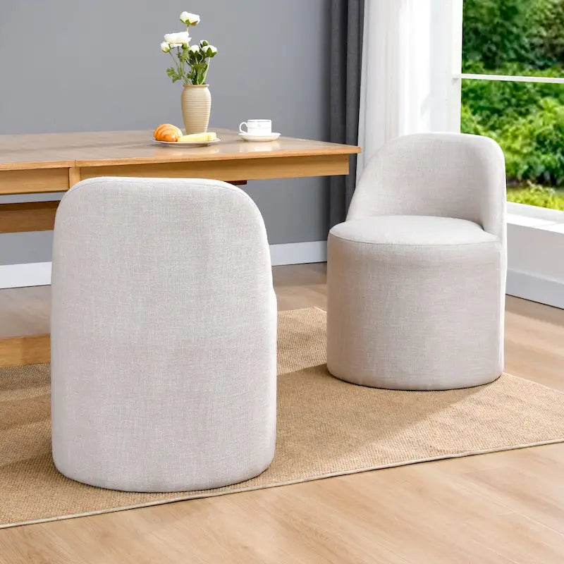 Cottage 21.5  Wide Upholstered Barrel Arm Dining Chairs