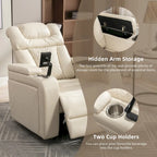 270 Swivel PU Leather Power Recliner with Phone Holder, Cup Holder, USB Port Home Theater Recliner for Living Room