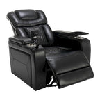 270 Swivel PU Leather Power Recliner with Phone Holder, Cup Holder, USB Port Home Theater Recliner for Living Room