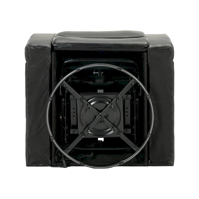 270 Swivel PU Leather Power Recliner with Phone Holder, Cup Holder, USB Port Home Theater Recliner for Living Room