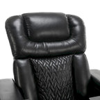 270 Swivel PU Leather Power Recliner with Phone Holder, Cup Holder, USB Port Home Theater Recliner for Living Room