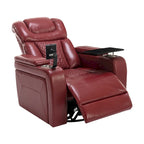 270 Swivel PU Leather Power Recliner with Phone Holder, Cup Holder, USB Port Home Theater Recliner for Living Room