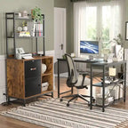 27.6  Wide Drawer File Cabinet, Wood Filing Cabinet With Charging Station and Locks