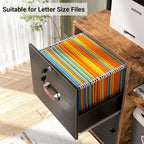 27.6  Wide Drawer File Cabinet, Wood Filing Cabinet With Charging Station and Locks