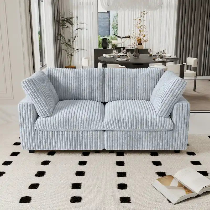 78.74  Modular Sectional Couches, Plush Deep Seat Sleeper Sofa with Removable Covers