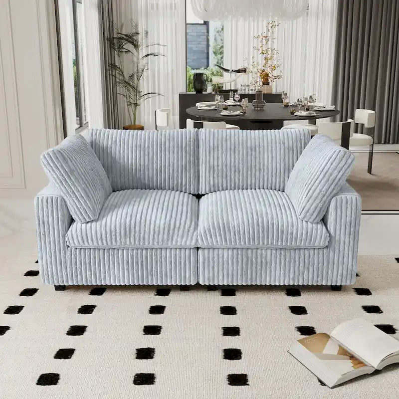 78.74  Modular Sectional Couches, Plush Deep Seat Sleeper Sofa with Removable Covers