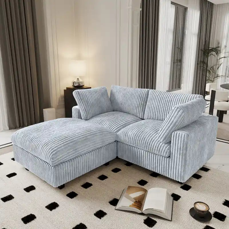 78.74  Modular Sectional Couches, Plush Deep Seat Sleeper Sofa with Removable Covers