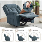 Oversized Manual Recliner Chair with Vibration Massage and Heat, Classic Overstuffed Deep Seat Sofa