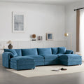 Chenille Modular Sectional Sofa, U Shaped Cloud Upholstered Couch Set