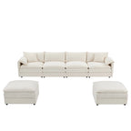 Chenille Modular Sectional Sofa, U Shaped Cloud Upholstered Couch Set